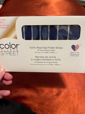 Color Street Midnight Sparkle Navy Blue Nail Polish Strips